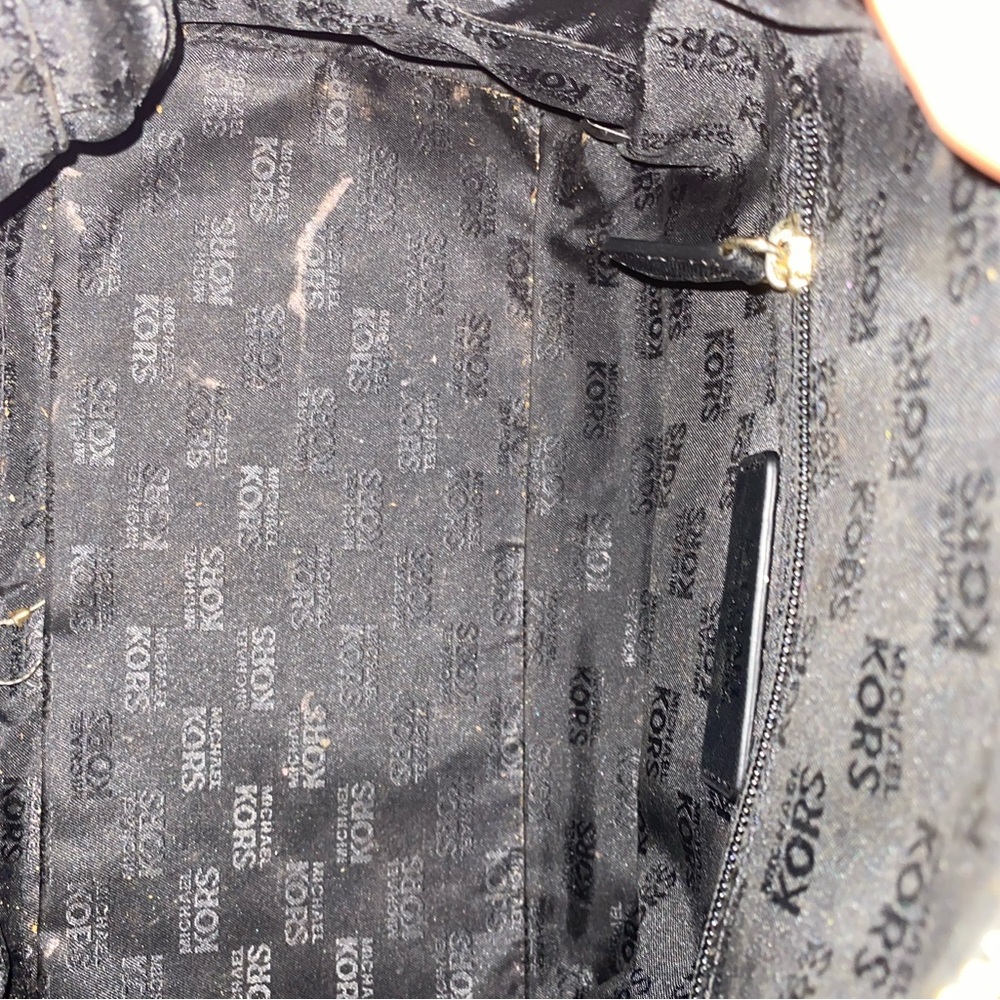 2 Authentic Michael Kors Black handbag with Gold Accents with free pink MK watch - Picture 9 of 9